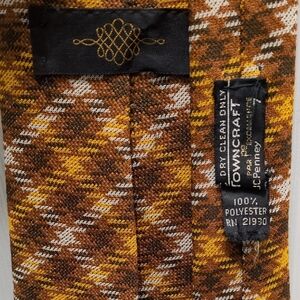 Towncraft Brown and Orange Plaid Tie